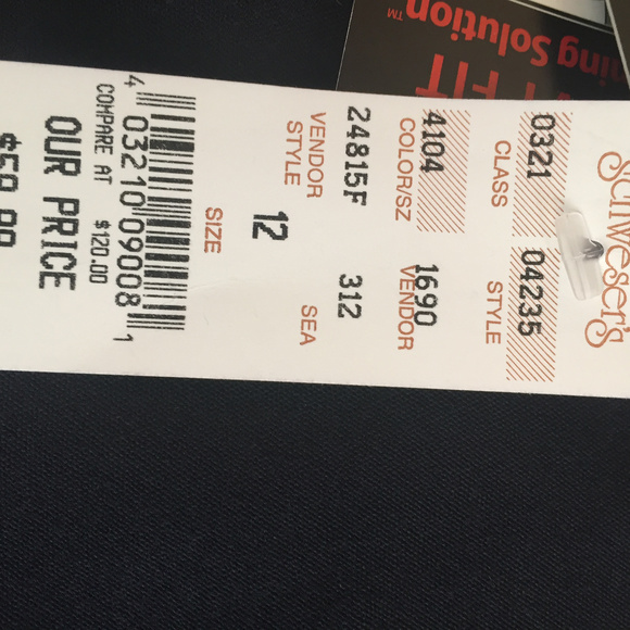 Briggs New York Curvy Fit Navy Slacks Size 12 - Picture 5 of 6